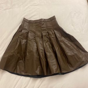 Brown leather skirt